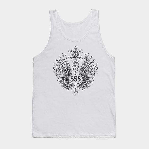 Angel Number 555 Sacred Geometry Tank Top by LadyMoldavite